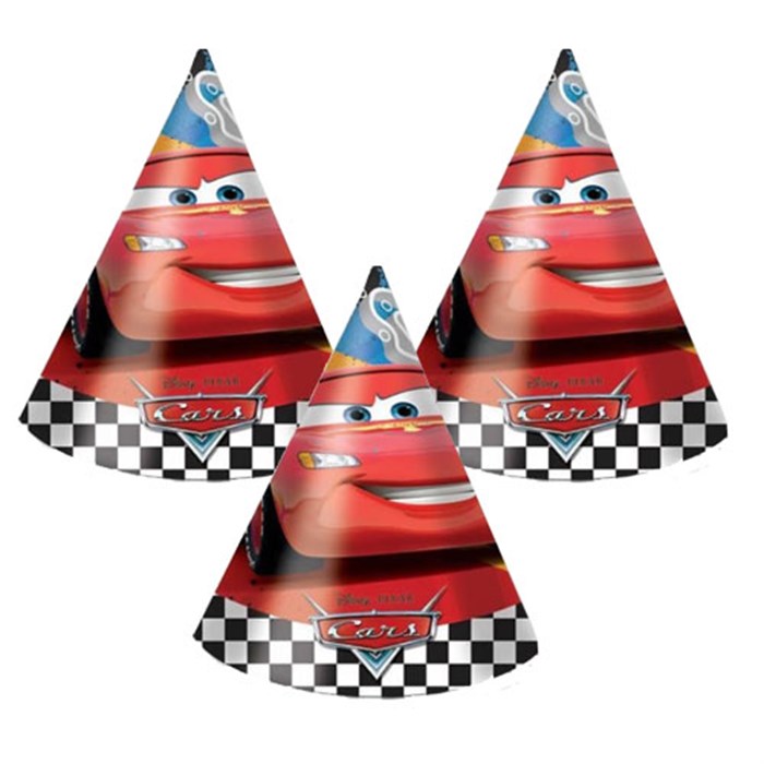 Cars Temalı Külah Şapka - 6 Adet