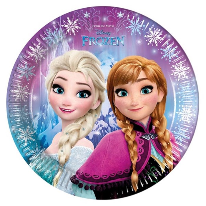 Frozen Temalı Doğum Günü Elsalı Karton Tabak 8 Adet