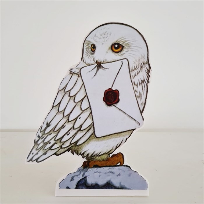 Ayaklı Dekor Pano - Harry Potter Baykuş Hedwig Temalı - 30 cm