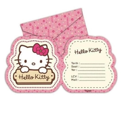 Hello Kitty Konseptli Davetiye Seti