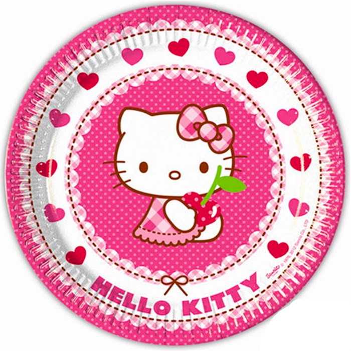 Hello Kitty Temalı Lisanslı Tabak 8 Adet