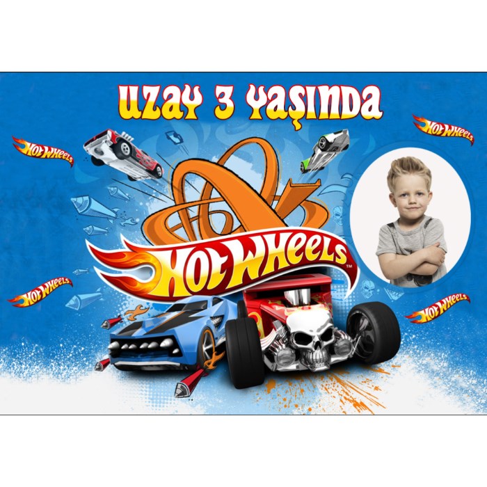 Kişiye Özel Hot Wheels Temalı Doğum Günü Afişi