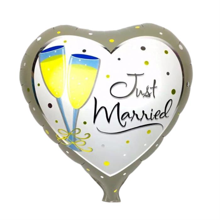 Just Married Kalp Folyo Balon