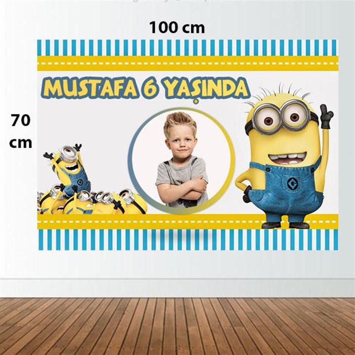 Kişiye Özel Minions Temalı Doğum Günü Afişi