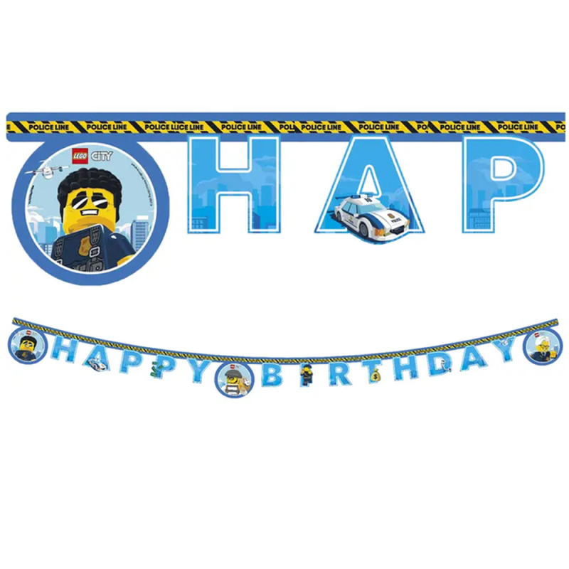 Lego City Konseptli Happy Birthday Banner