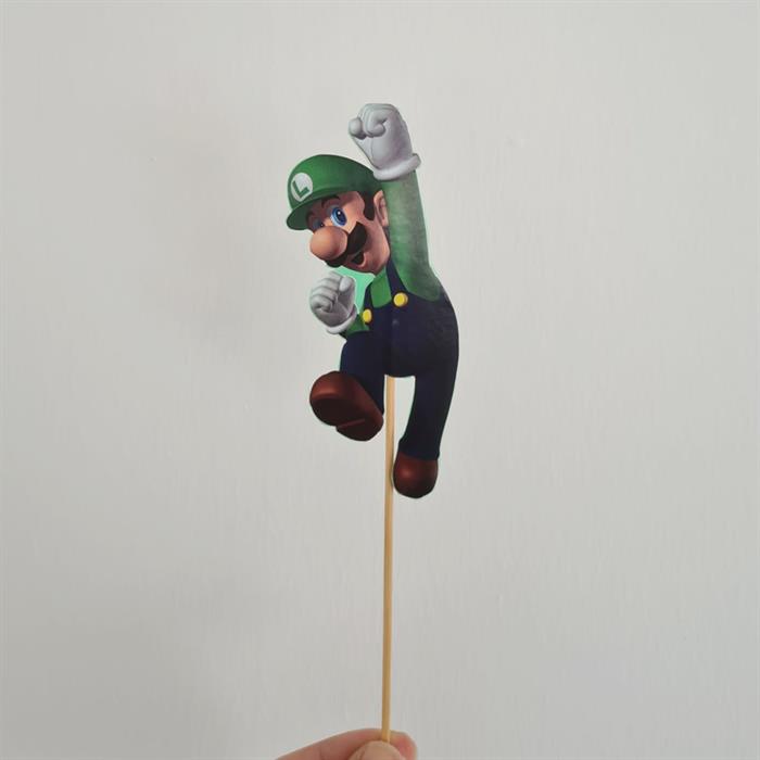 Super Mario Luigi Çubuklu Maket Süs