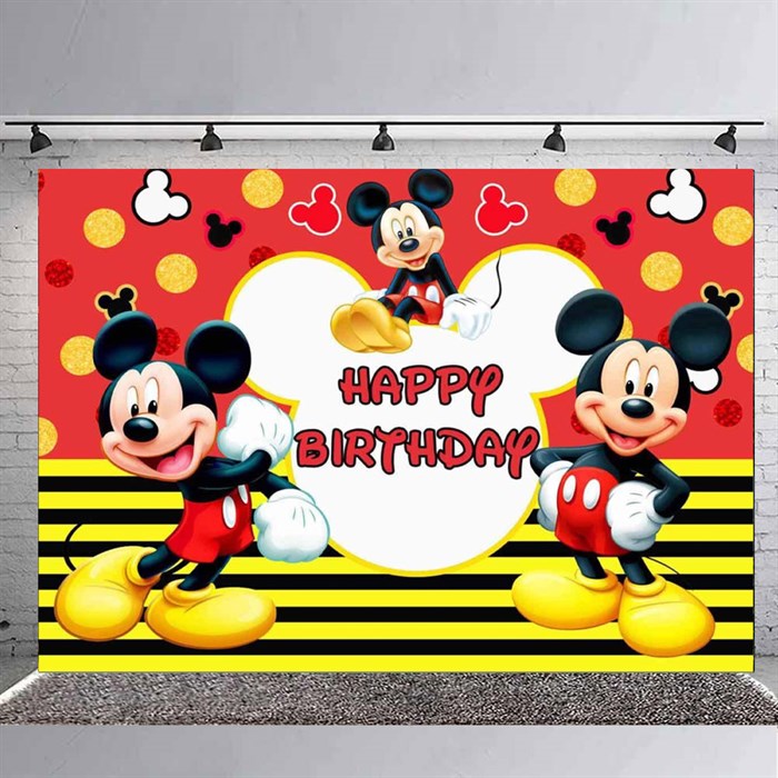 Mickey Mouse Temalı Doğum Günü Branda Afişi 
