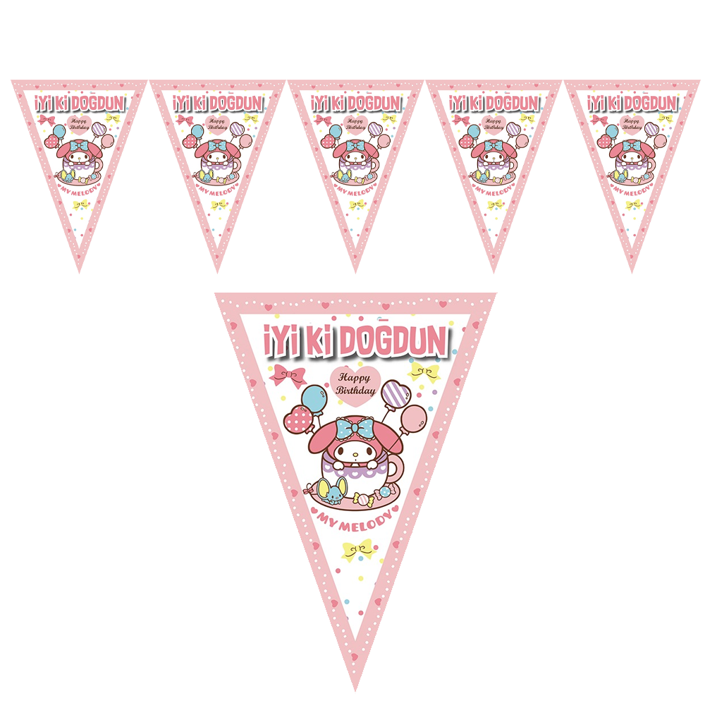 My Melody Konsepti İyi Ki Doğdun Flama Set