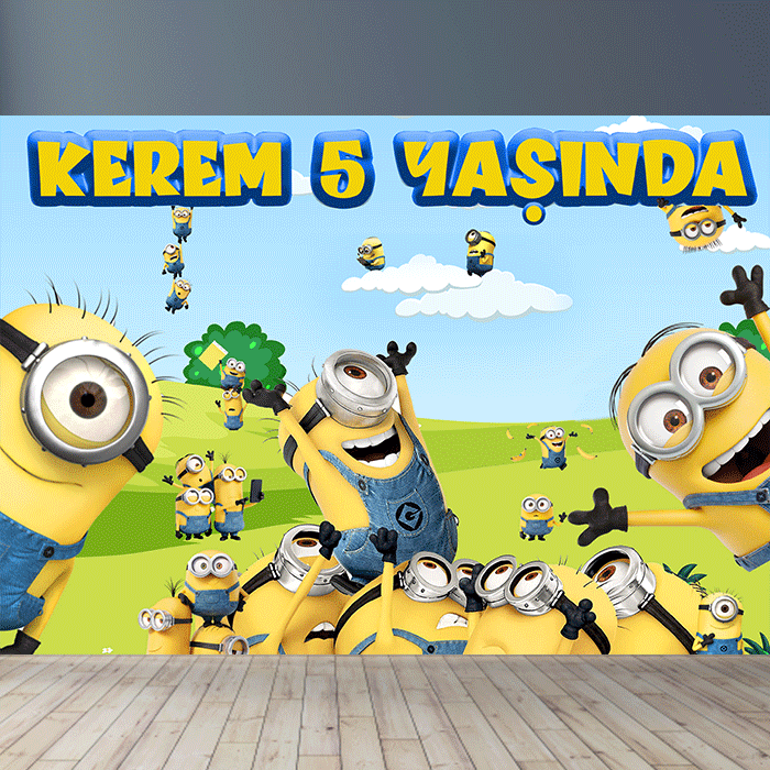 Kişiye Özel Minions Temalı Doğum Günü Afişi