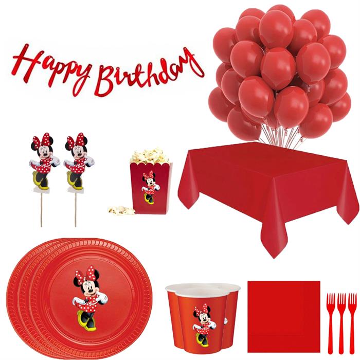 Minnie Mouse Doğum Günü Seti 5 Kişilik