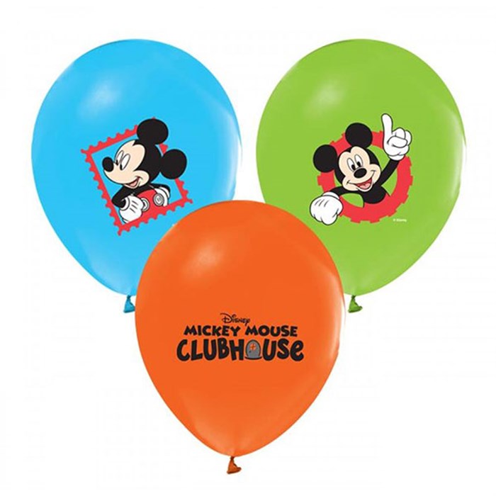 Mickey Mouse Doğum Günü Konseptli Baskılı Lateks Balon - 5 Adet
