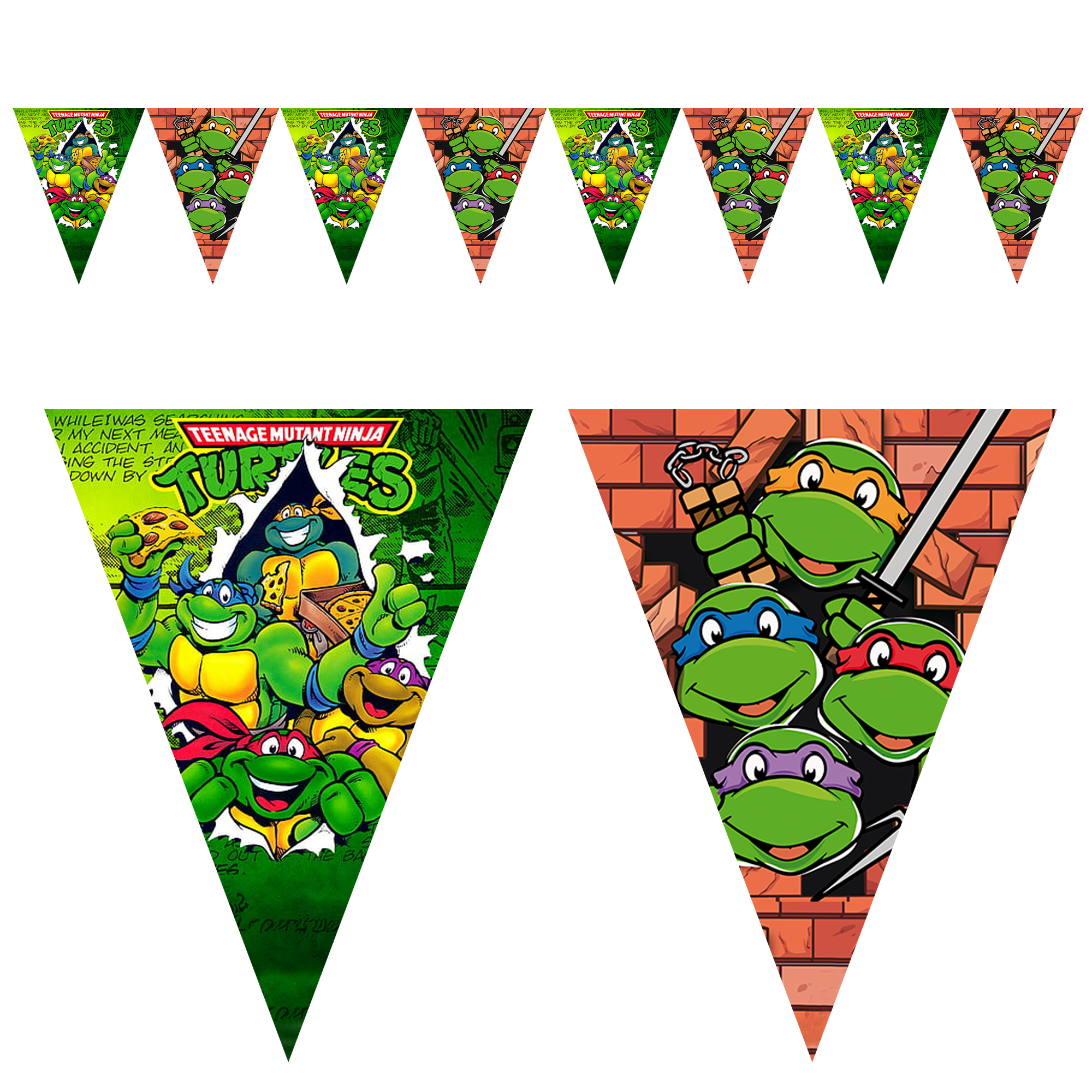 Ninja Turtles Temalı Mini Flama Bayrak