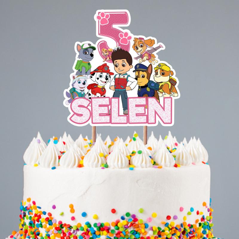 Kişiye Özel Paw Patrol Konseptli Pasta Süsü Seti