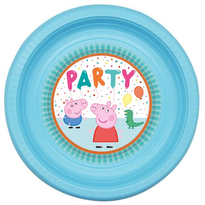 Peppa Pig Temalı Sticker Mavi Tabak - 5 Adet