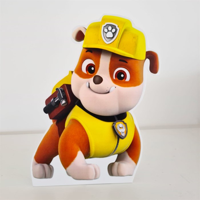 Paw Patrol Rubble Temalı Ayaklı Dekoratif Pano 30 cm