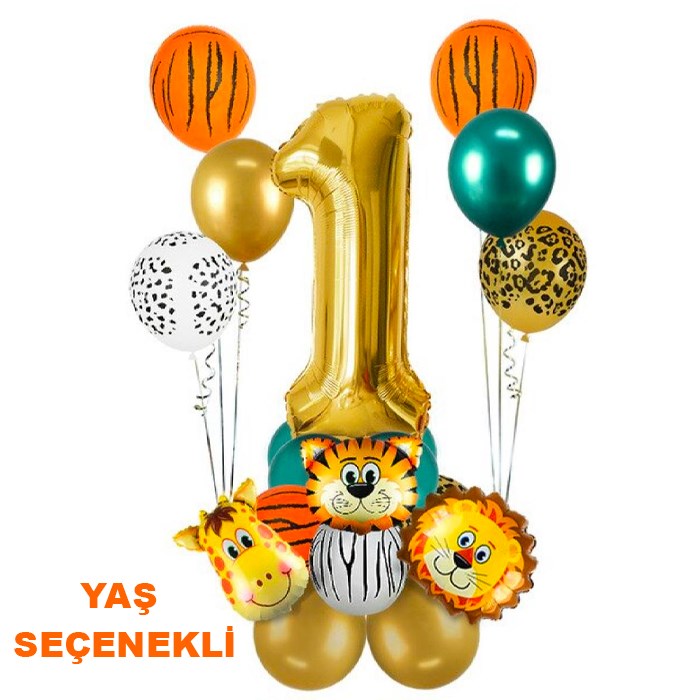 Yaş Seçenekli Safari Temalı Balon Seti