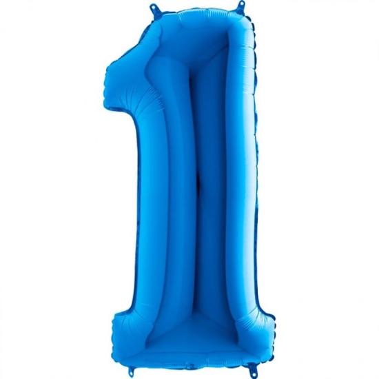 Mavi 1 Rakam Folyo Balon 80 cm