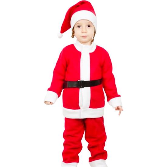 Yılbaşı Temalı Noel Baba Çocuk Kostümü 4-6 Yaş