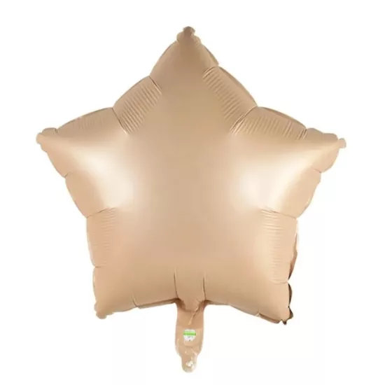 Krem Rengi Yıldız Folyo Balon - 40 cm