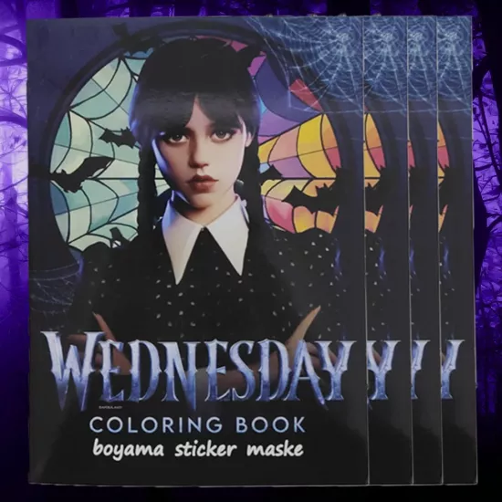 Wednesday Temalı Boyama Kitabı (Çıkartma+Maskeli)