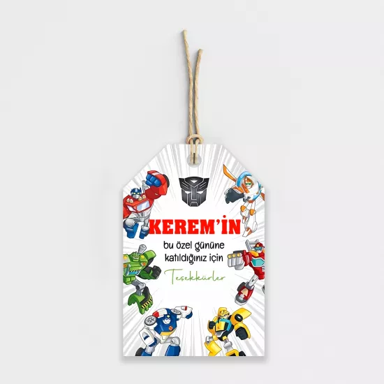 Transformers Temalı Kişiye Özel Teşekkür Kartı