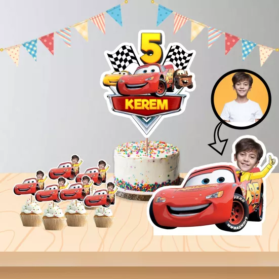 Kişiye Özel Arabalar Cars Temalı Pano ve Pasta