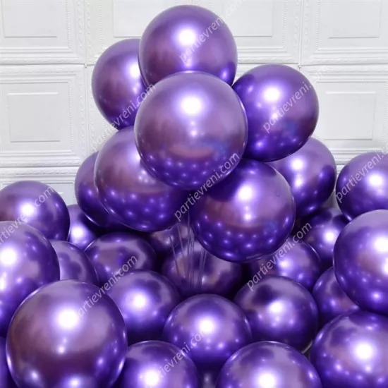 Mor Krom Kaplı Metalik Balon - 5 Adet