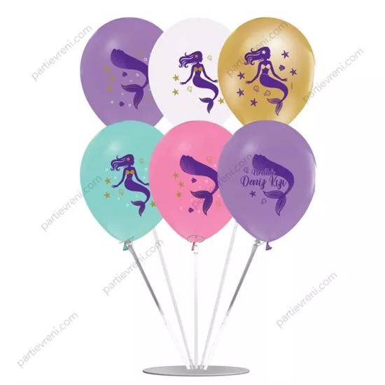 Ayaklı Balon Standı - Deniz Kızı Balonlu
