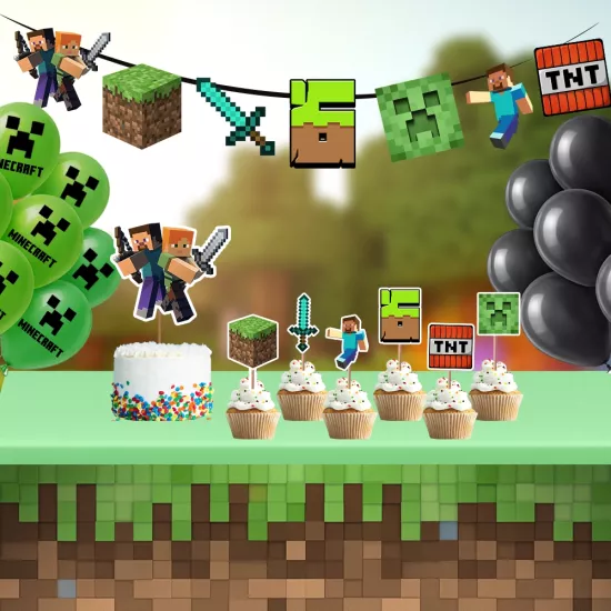 Minecraft Doğum Günü Seti | Yaş Seçenekli Afiş