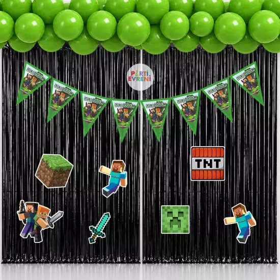 Minecraft Temalı Arka Fon Süsleme Seti