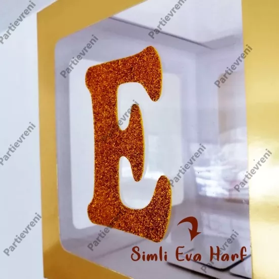 Şeffaf Kutu ve Harf - Gold - 25 Cm - Harf