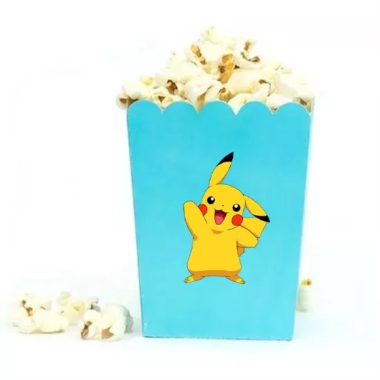 Pokemon Pikachu Mavi Mısır Popcorn Kutusu 5 Adet