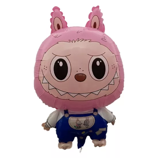 Labubu Temalı Pembe Renk Folyo Balon