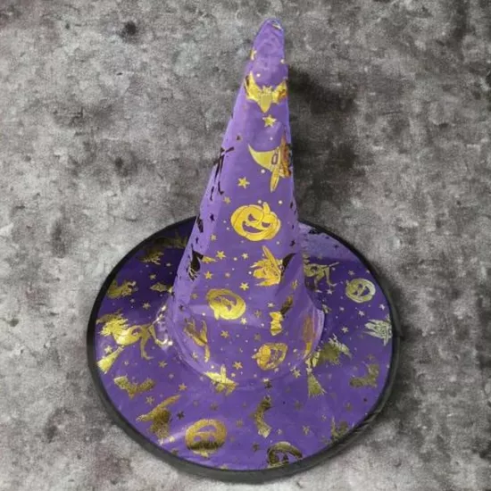 Halloween Mor Cadı Şapkası