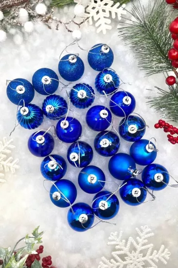 32li Lacivert Mat ve Parlak Karışık 3 cm Ağaç