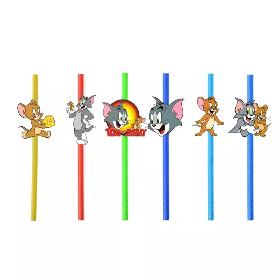 Tom ve Jerry Temalı Pipet 6 Adet