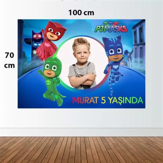 Kişiye Özel Pj Masks Doğum Günü Afişi - 4 Boy