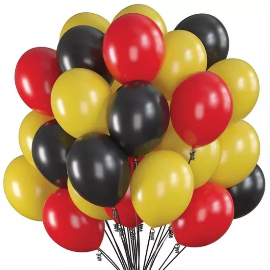 Kırmızı Siyah Sarı Karışık Balon Seti 10’lu