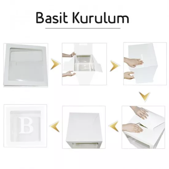 Şeffaf Kutu ve Harf - Mavi - 25 Cm - Harf