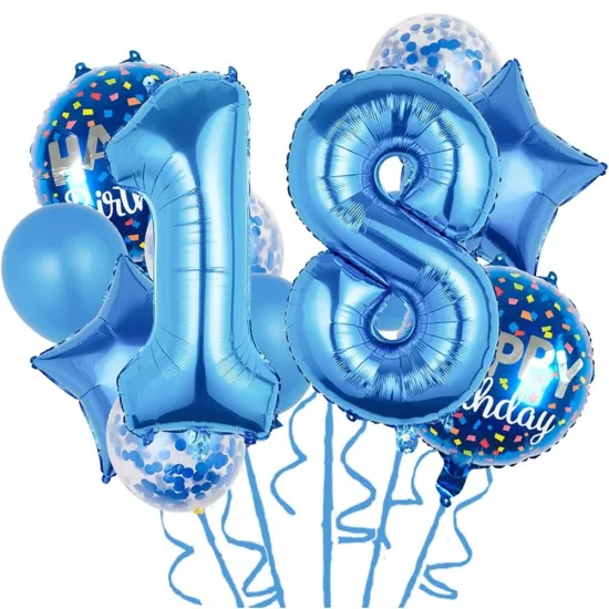 18 Yaş Mavi Balon Seti