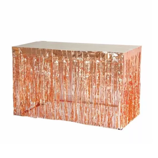 Rose Gold Püsküllü Masa Eteği - 275 cm x 75 cm