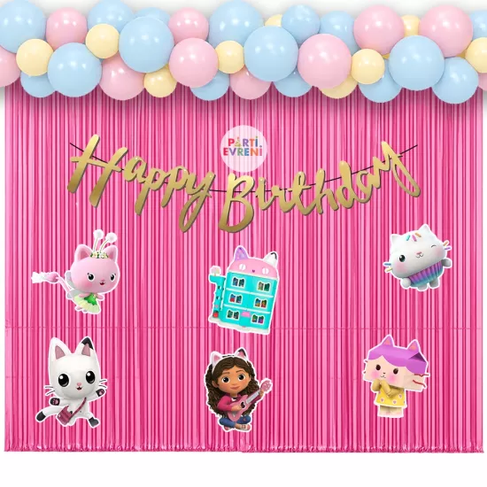Gabby Dollhouse Temalı Arka Fon Süsleme Seti