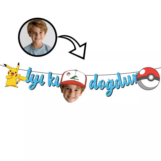 Kişiye Özel Pokemon Temalı Happy Birthday Afiş