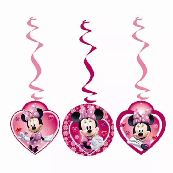 Minnie Mouse Pembe 3’lü Asmalı İp Süs