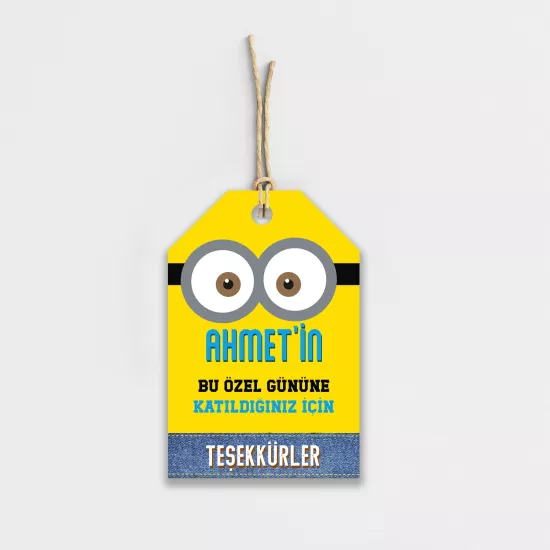 Minions Temalı Kişiye Özel Teşekkür Kartı 8’li