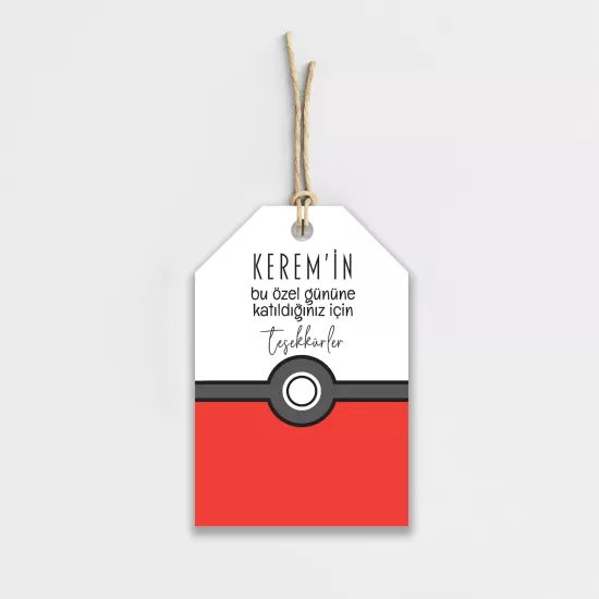 Pokemon Temalı Kişiye Özel Teşekkür Kartı 8’li