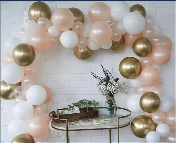 Rose Gold Beyaz Gold Krom Balon Zincir Seti 2.5