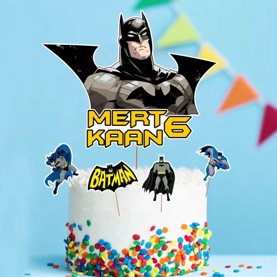 Kişiye Özel Batman Temalı Pasta Süsü Seti
