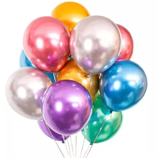 Krom Parlak Balon - 5 Adet