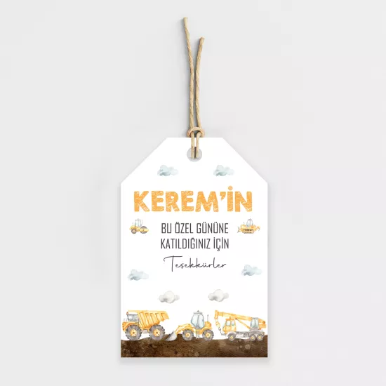 İnşaat Temalı Kişiye Özel Teşekkür Kartı 8’li
